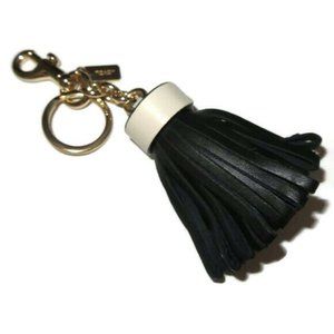 Coach Black And White Key Ring Tussle Key Fob Bag Charm